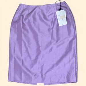 Vintage Noviello Bloom Suits Lavender Silk Skirt, size 8